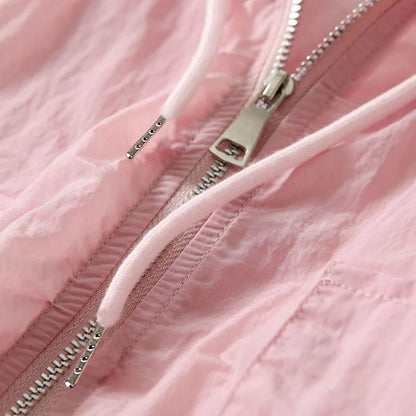 Stylish women's lightweight zip-up hoodie. Airy outerwear, perfect for active days or relaxed casual comfort.
