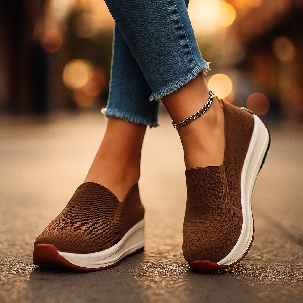 Breathable knit Liora Flex women's slip-on walking shoes, perfect for casual daily wear.