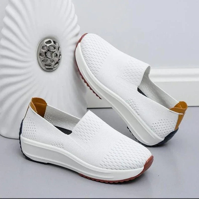 Comfortable women's Liora Flex slip-on walking shoes, breathable knit for daily casual use.