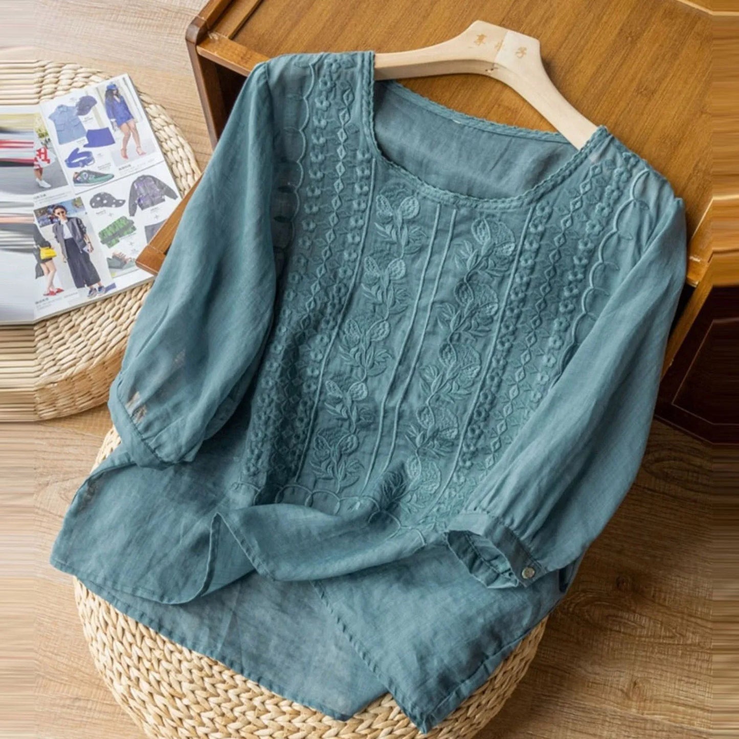 Breathable Élira lightweight top for women, a versatile blouse for warm weather & summer.