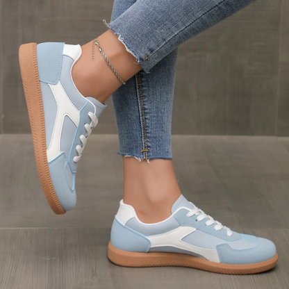 Blue Livia Classic Low-Profile women's sneakers; retro low top shoes perfect for everyday wear.