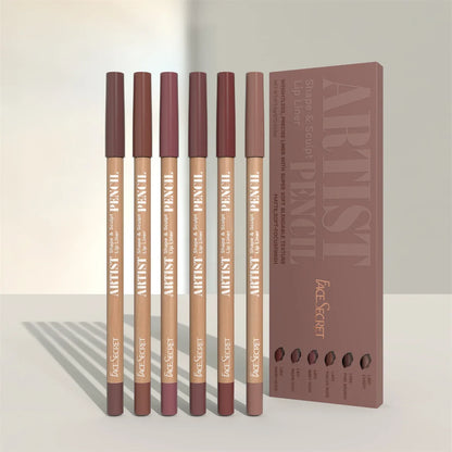 Achieve perfect, defined lips with this women's long-lasting waterproof lip liner set in nude pink, brown & rose.