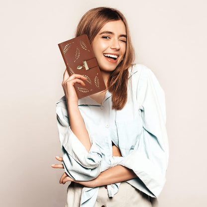 Women's slim long leather wallet, spacious yet compact. Perfect for cards & cash, a stylish accessory.