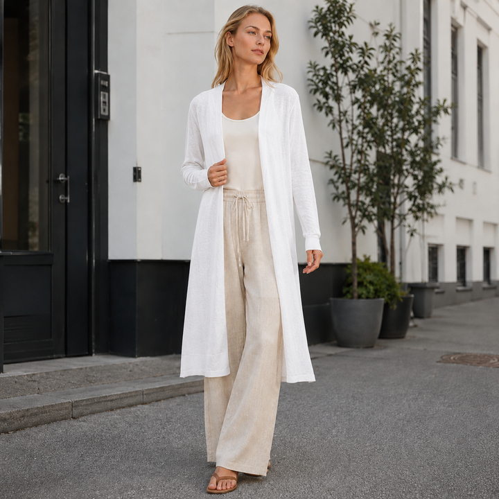 Warm women's knit cardigan, a stylish and practical addition to any fall wardrobe.