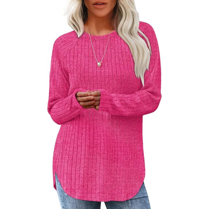 Comfortable long sleeve Barbara tunic sweater, perfect for fall and winter everyday wear.