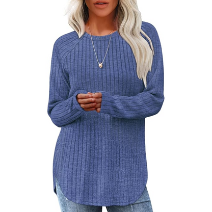 Stylish women's pullover crew neck sweater with a relaxed, versatile loose fit.