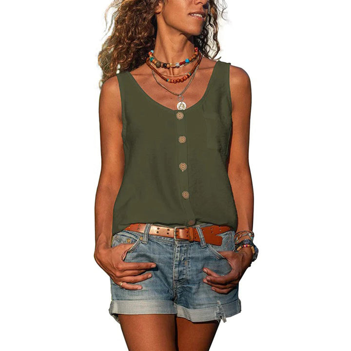 Everyday women's loose fit sleeveless tunic. Ideal for comfy, casual summer outfits.