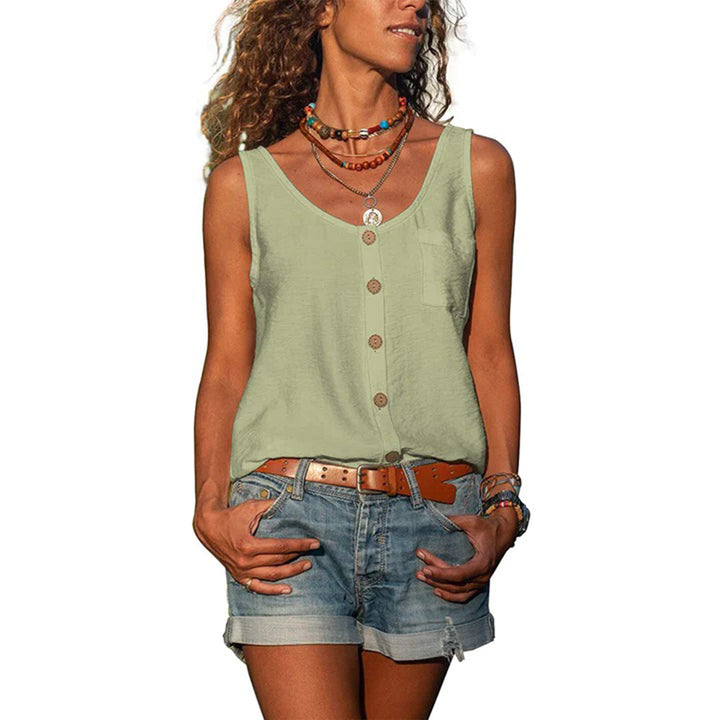 Versatile women's sleeveless blouse for casual outings or layering. Enjoy the comfy, breezy fit.