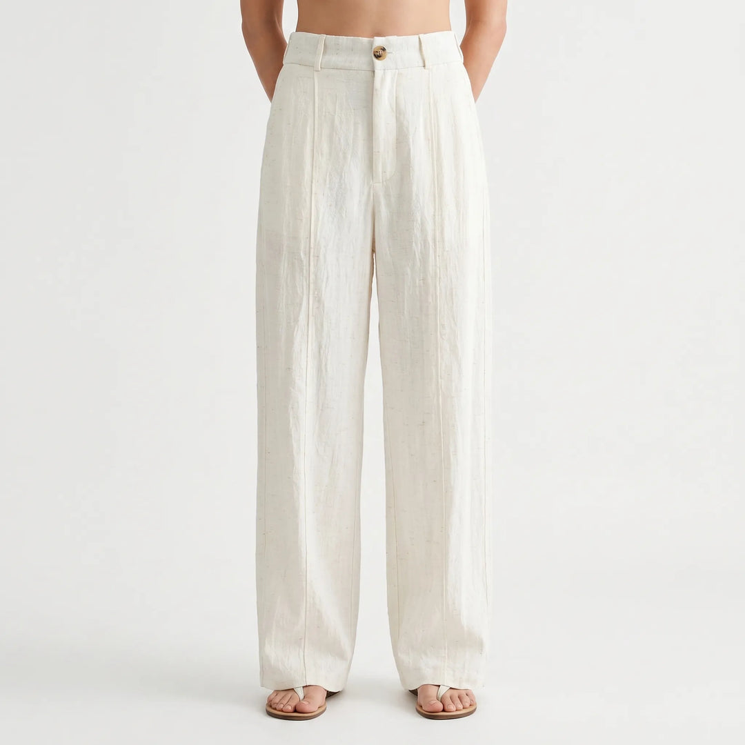 Stylish women's wide leg summer pants; a loose fit, comfortable, and airy for casual fashion.