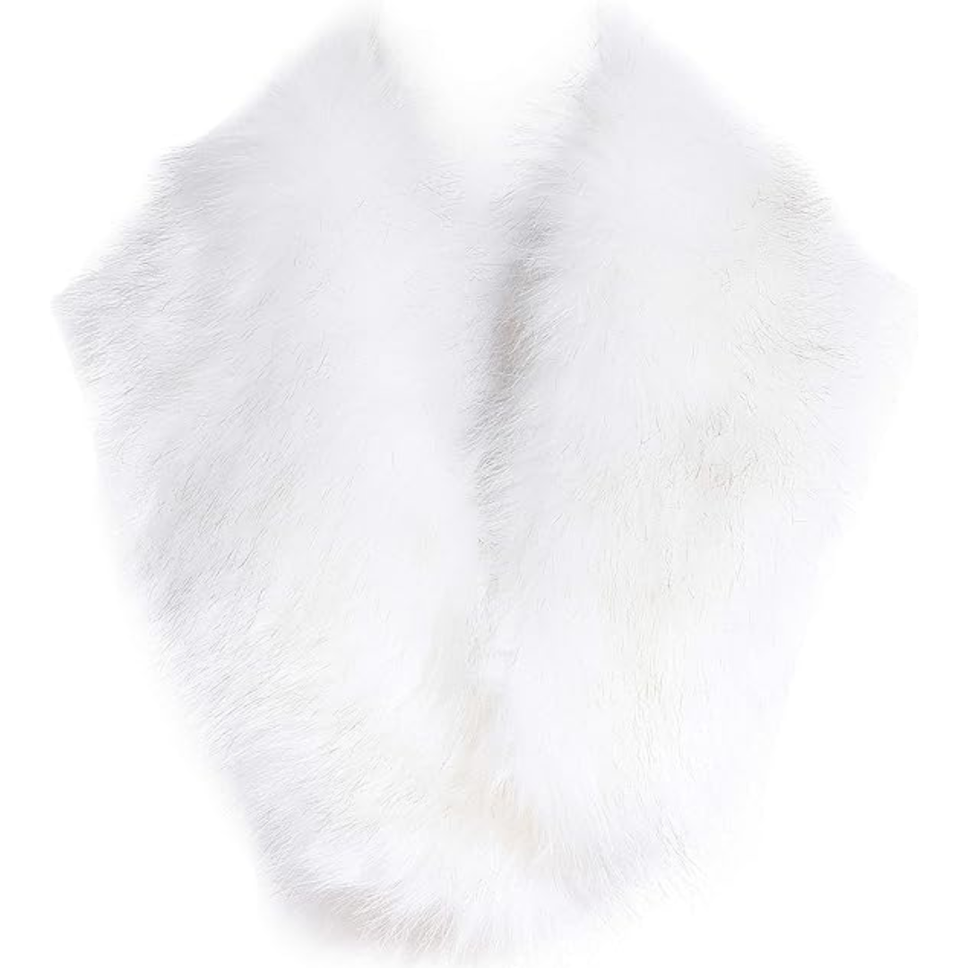 Women's Daisy Luxe Faux Fur Neck Warmer. Soft, warm, and stylish winter scarf, animal-friendly.