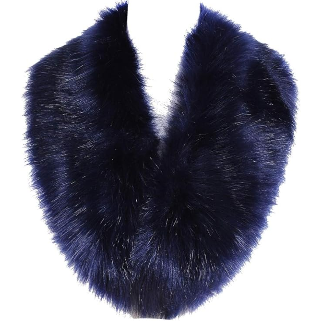 Versatile women's faux fur neck warmer. Stylish, plush, and warm accessory for winter outfits.