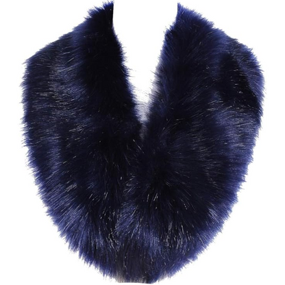 Versatile women's faux fur neck warmer. Stylish, plush, and warm accessory for winter outfits.