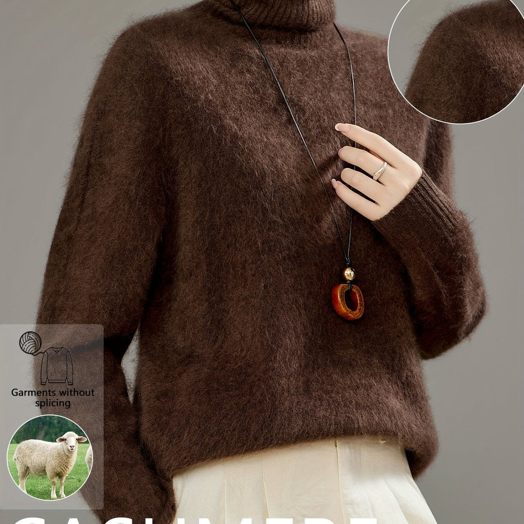 Chic women's turtleneck sweater. Modern design with cozy warmth & elegant style for winter fashion.