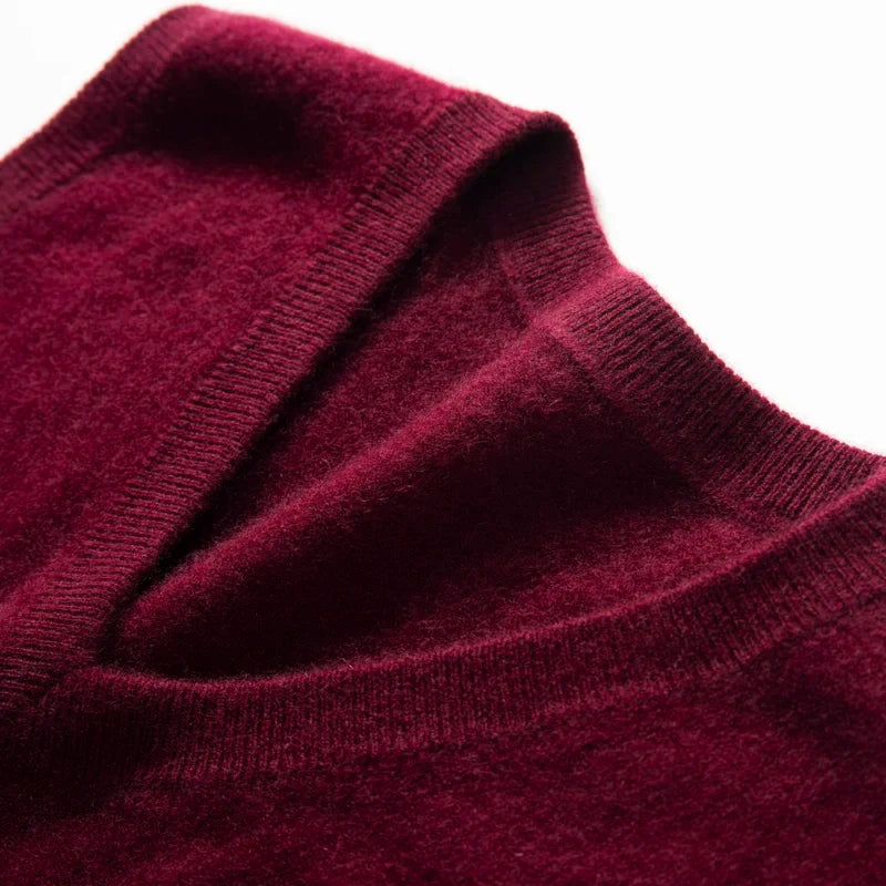 Timeless women's luxurious cashmere sweater vest. Soft knit comfort with an elegant V-neck design.