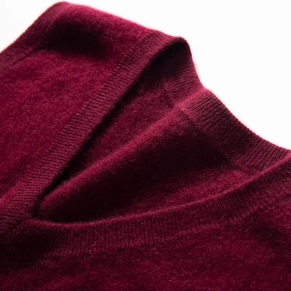 Timeless women's luxurious cashmere sweater vest. Soft knit comfort with an elegant V-neck design.