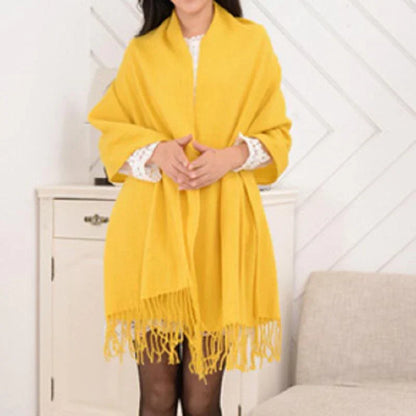 Essential women's warm cashmere check scarf, super soft & luxurious for cold weather fashion.