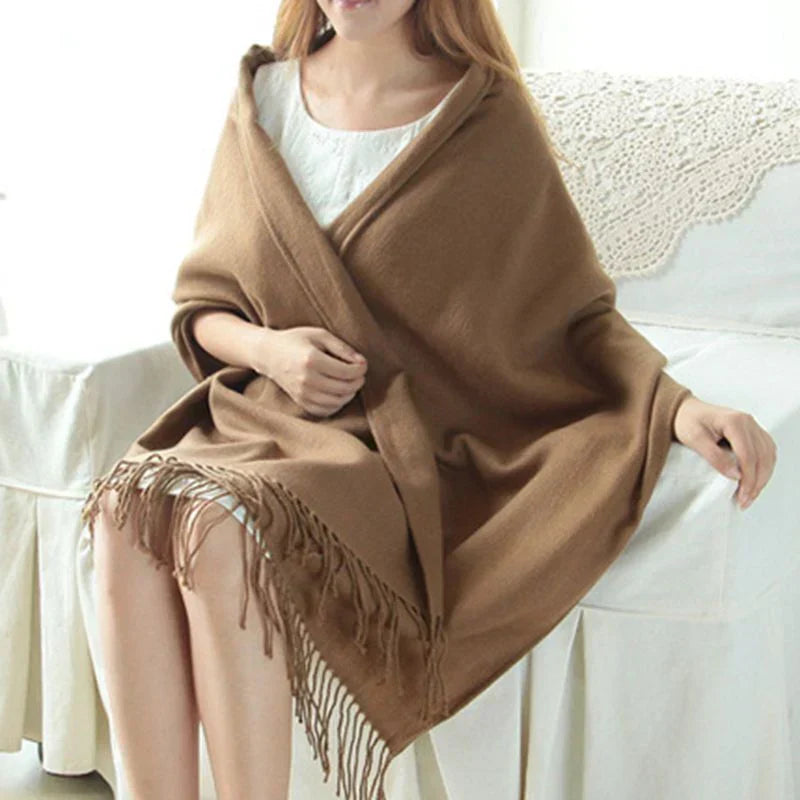 Soft luxury cashmere check scarf for women, a perfect warm & elegant winter gift.
