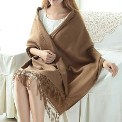 Soft luxury cashmere check scarf for women, a perfect warm & elegant winter gift.