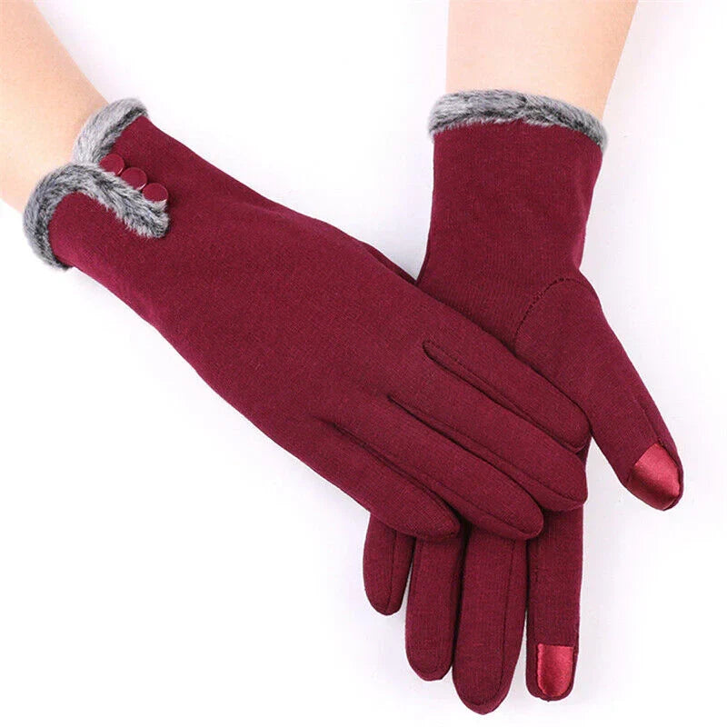 Stylish women's cashmere blend winter gloves, soft, warm, and touchscreen compatible.