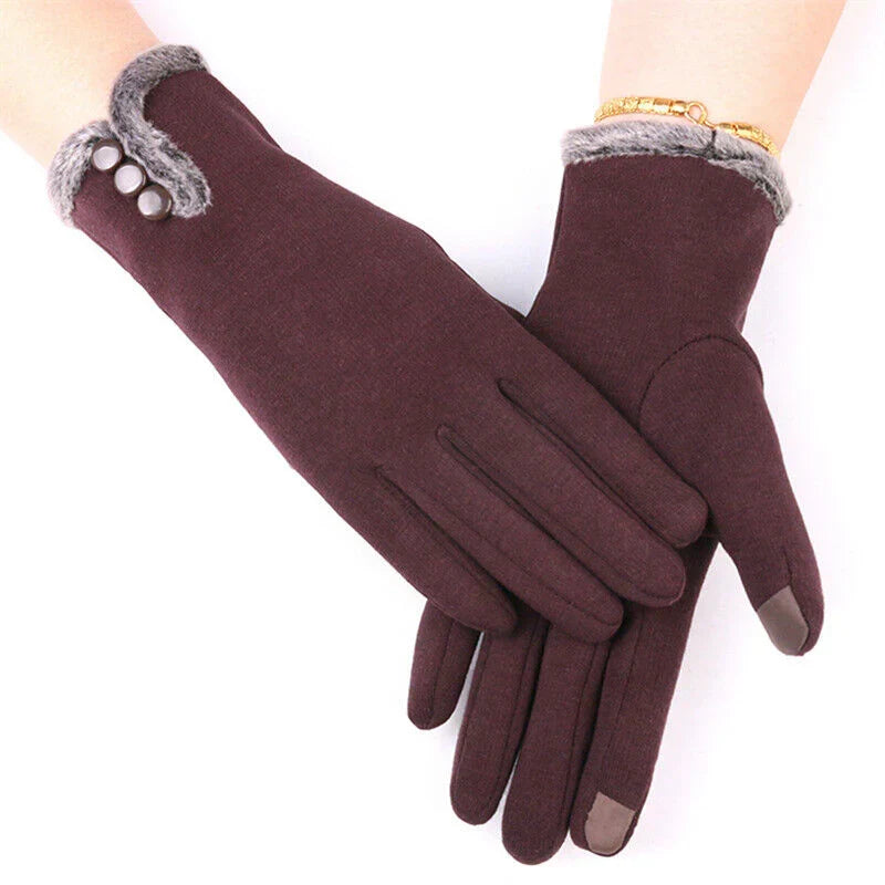 Elegant women's luxury winter gloves, cashmere blend, touchscreen function, ultimate warmth.