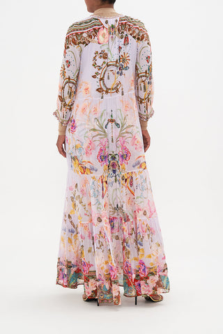 Elegant Marisol Bohemian Maxi Dress for women. Flowy floral design, sleeveless & comfortable casual summer wear.