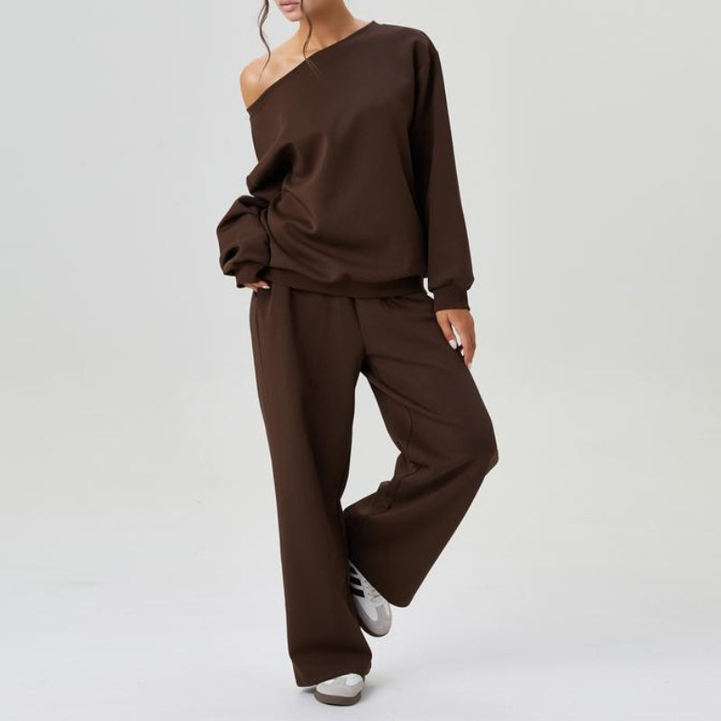 Chic women's Marlowe knit co-ord. Versatile two-piece set, perfect for comfortable loungewear or casual outfits.