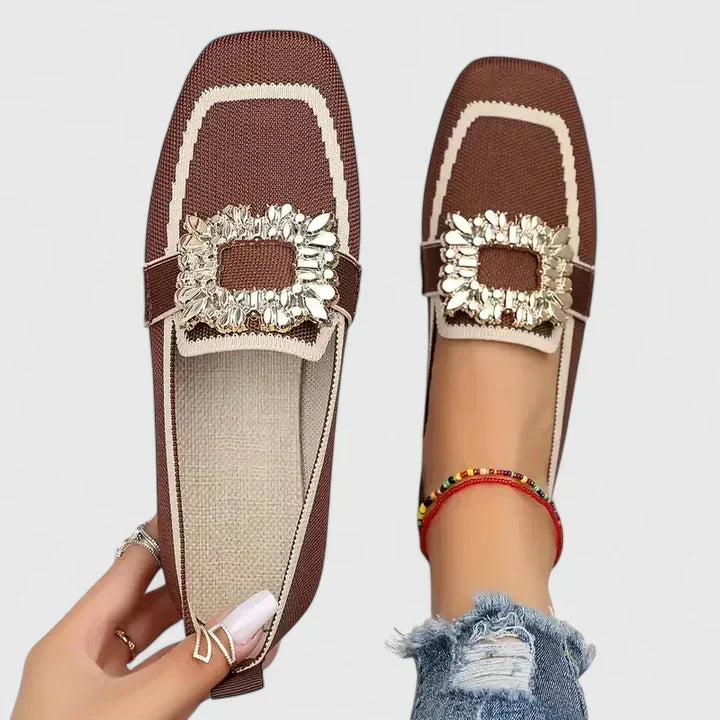 Pair of Maylora women's orthopedic walking loafers, designed for maximum comfort and cushioned support.