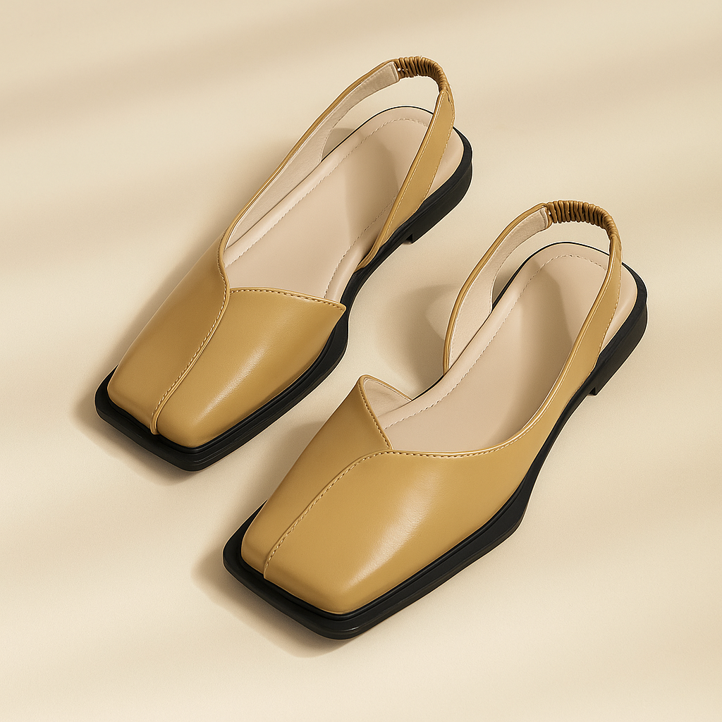 Fashion-forward women's square toe slip-on flats, offering cushioned support for everyday style.
