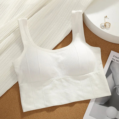 Versatile seamless sports bra for women, Motion Core ribbed design for fitness, yoga, and daily activewear comfort.