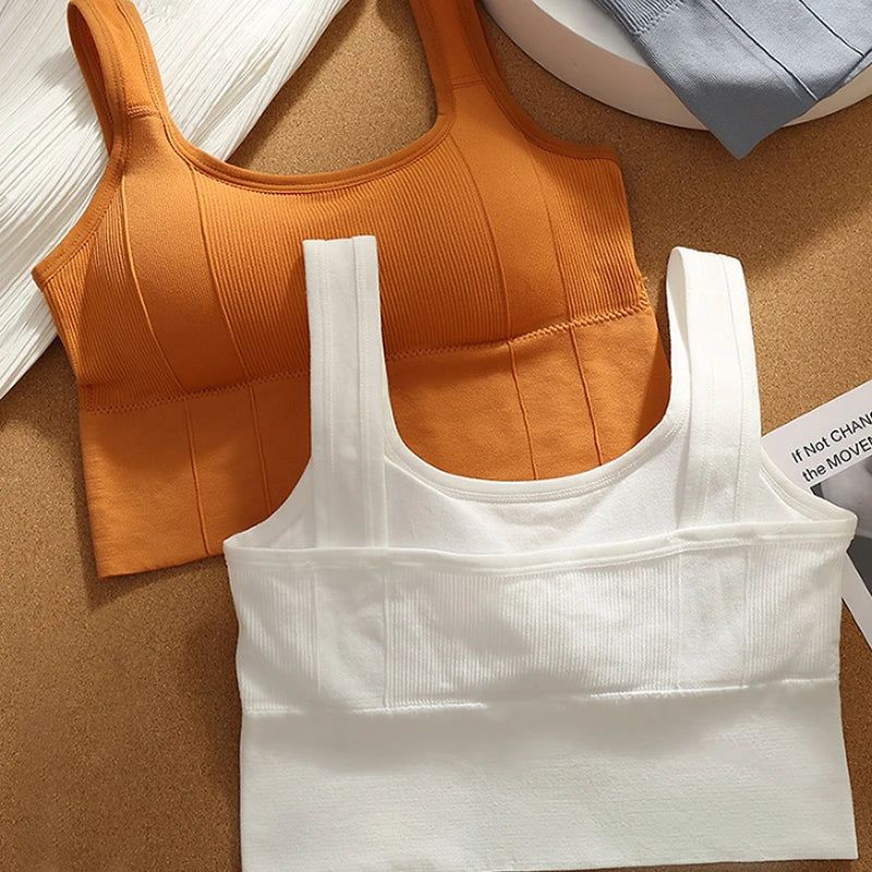 Women's activewear seamless sports bra, Motion Core ribbed design. Perfect for fitness and everyday comfort.