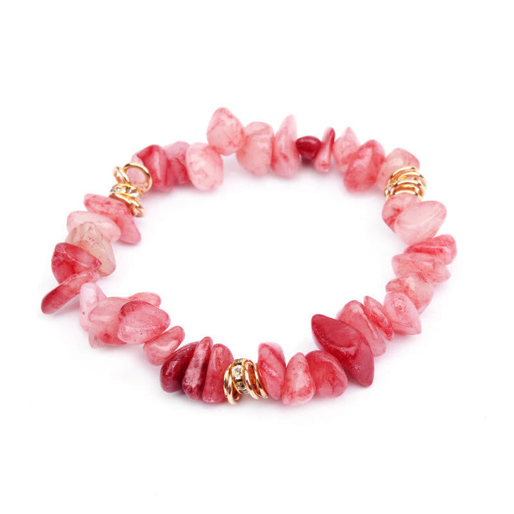 Adjustable women's natural stone crystal bracelet, elegant healing.