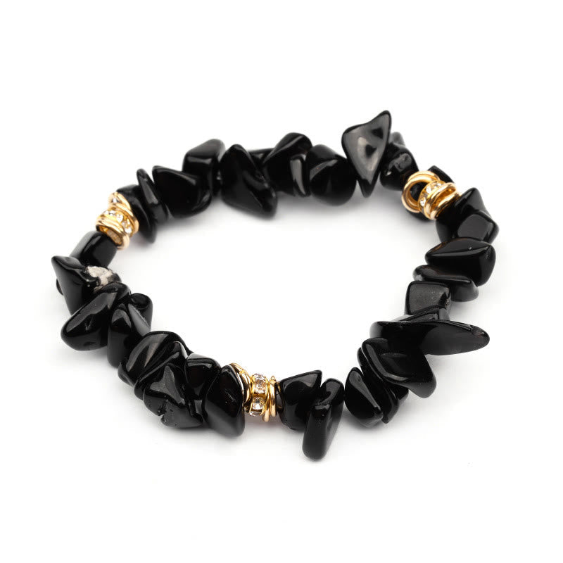 Women's elegant natural stone crystal bracelet, spiritual healing beads.