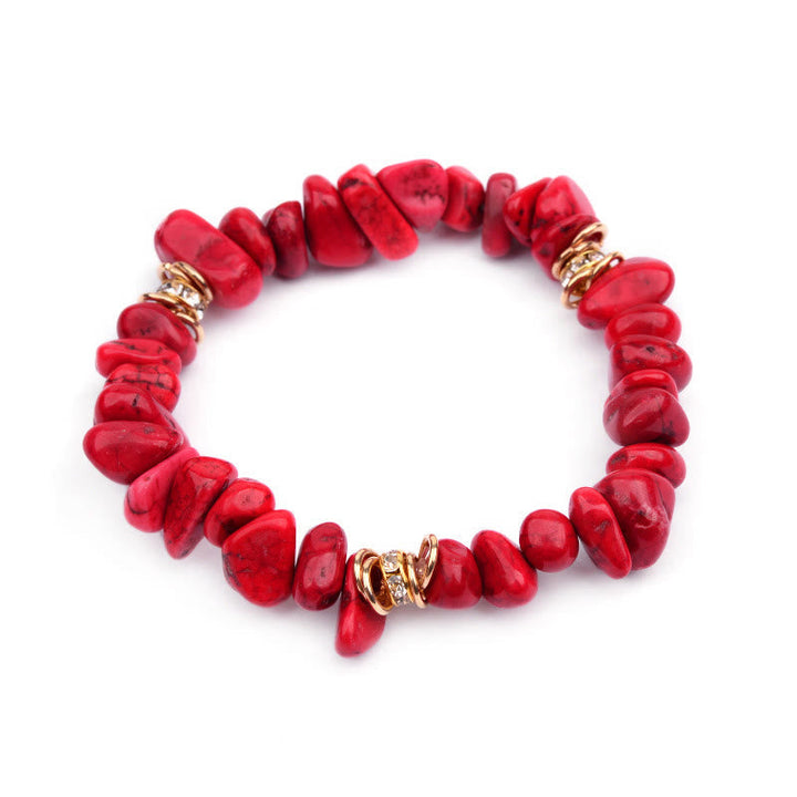 Women's natural stone crystal bracelet, genuine gemstones, spiritual charm.