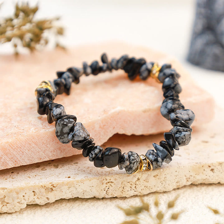 Adjustable crystal bracelet, natural healing gemstones for women.