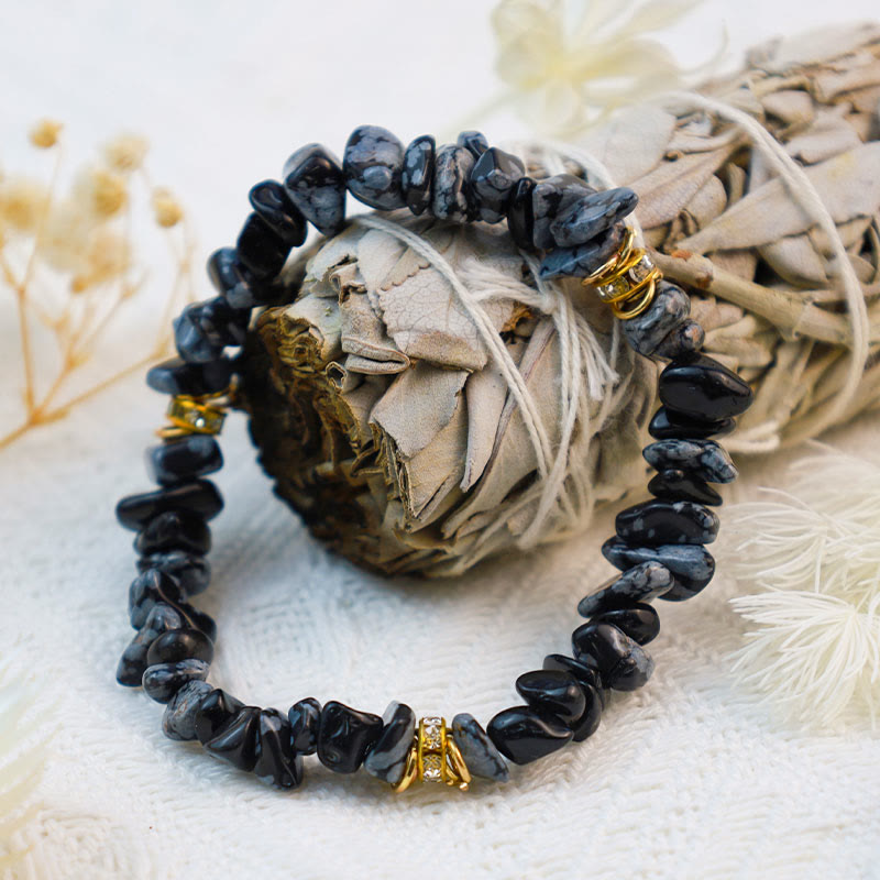 Women's beaded bracelet, natural stone & crystal, spiritual style.