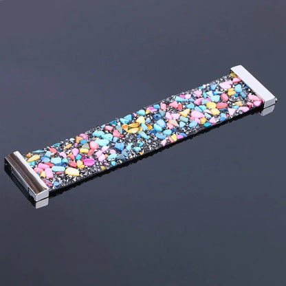 Elegant natural stone crystal bracelet for women, handcrafted with real leather. Perfect gift.