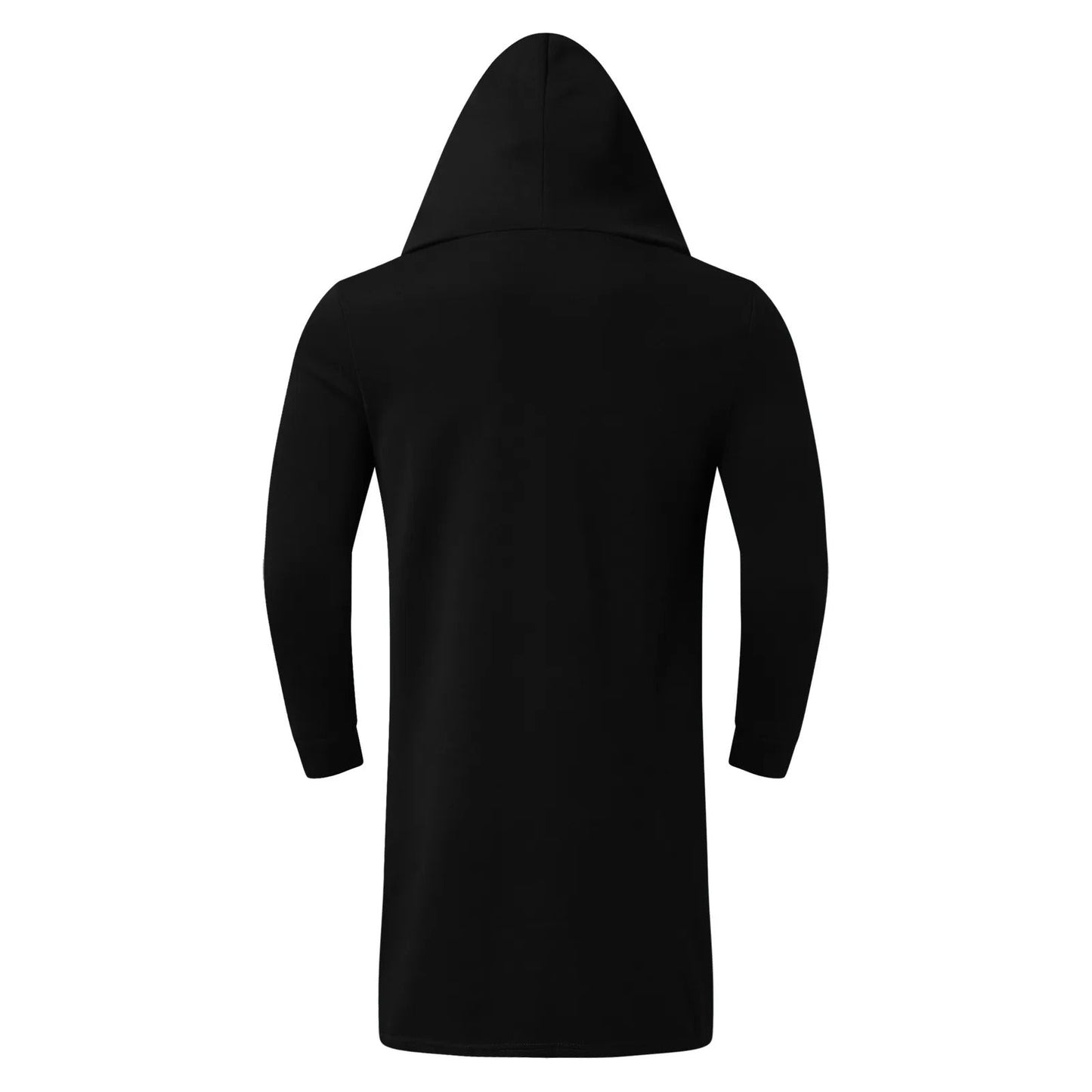 Casual long women's draped hooded coat, versatile outerwear for everyday style in fall and winter.
