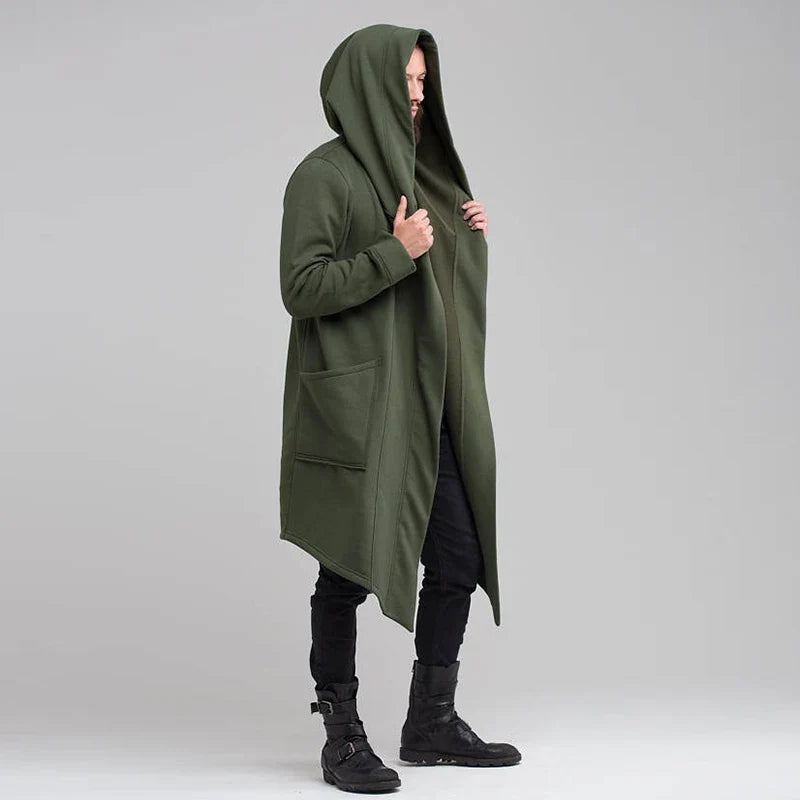 Stylish women's draped hooded coat, offering an effortless and fashionable outerwear option for women.