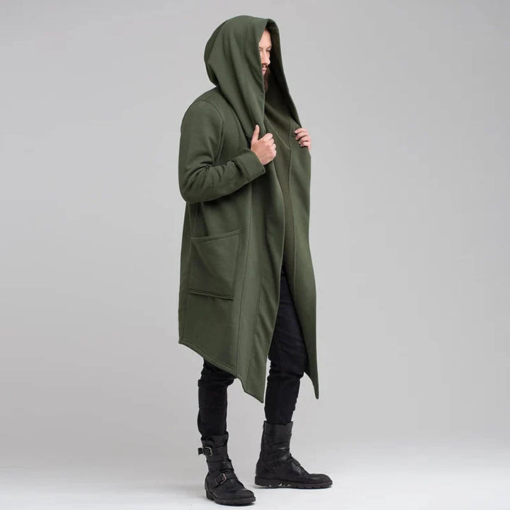 Stylish women's draped hooded coat, offering an effortless and fashionable outerwear option for women.