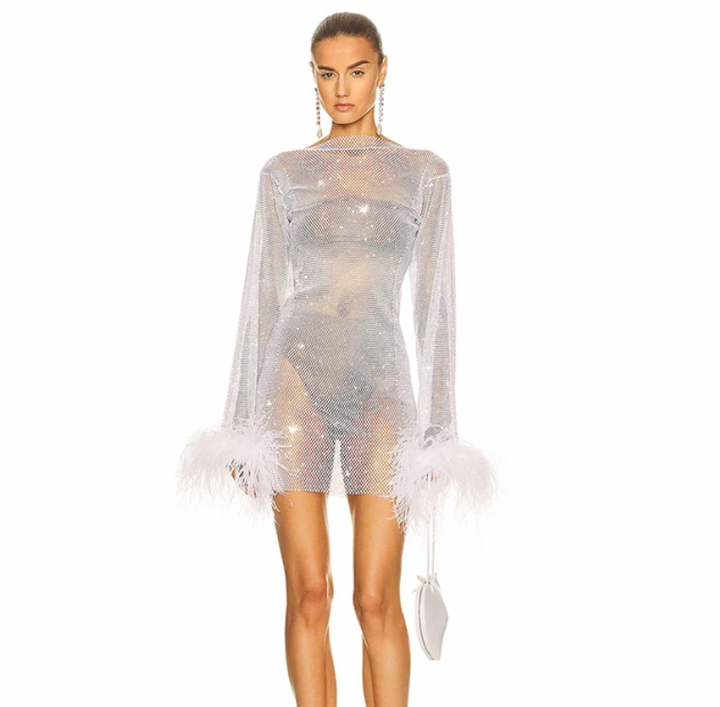 Women's Nightfever Sparkle Mini Dress, perfect for parties & clubwear. Glamorous glitter evening dress.