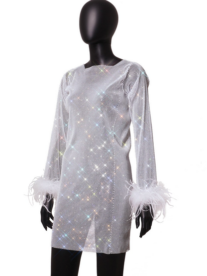 Glamorous Women's Nightfever Sparkle Mini Dress, perfect party & evening clubwear. Dazzling fashion for night out.