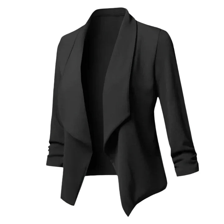 Elegant women's open front knit blazer. Wrinkle-resistant, perfect for business casual and professional office.