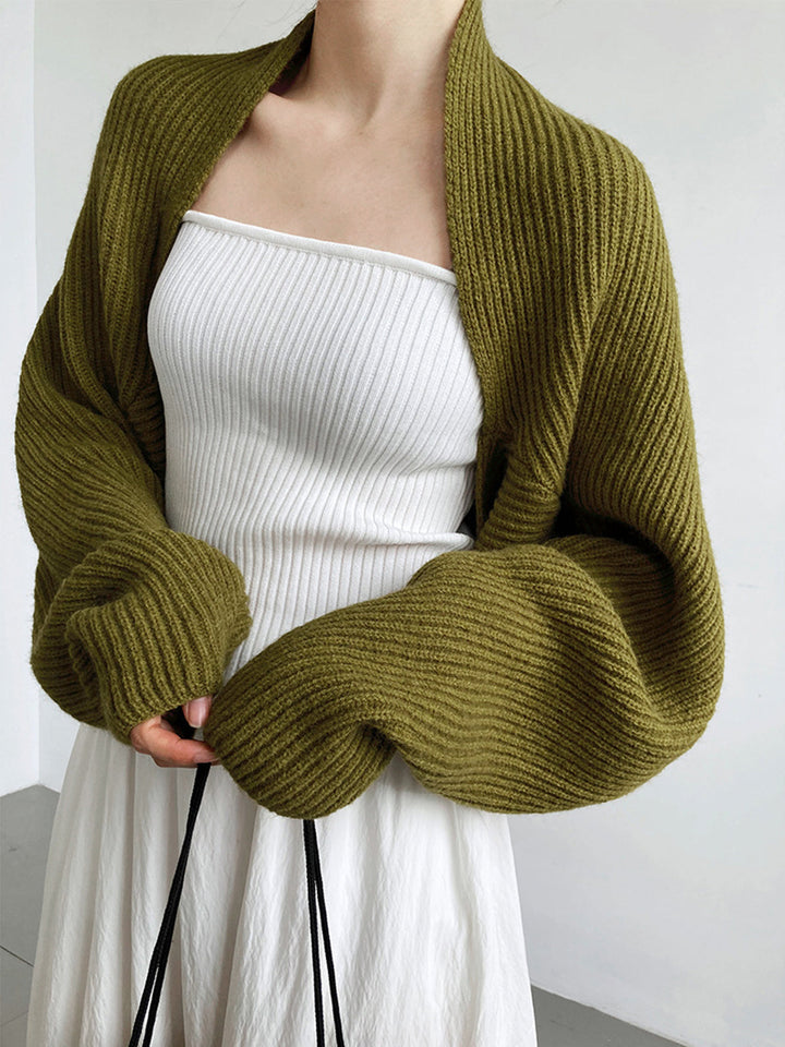 Women's open-front shrug sweater, regular fit, ideal for effortless layering over any casual outfit.