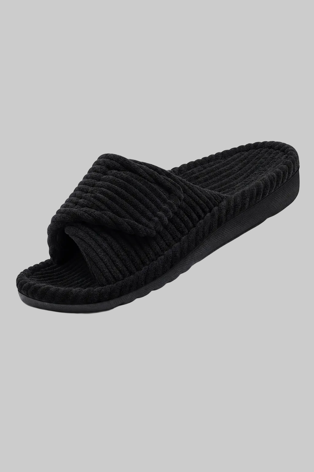 Ergonomic women's open-toe slippers with cushioned arch support, ideal for all-day comfort.