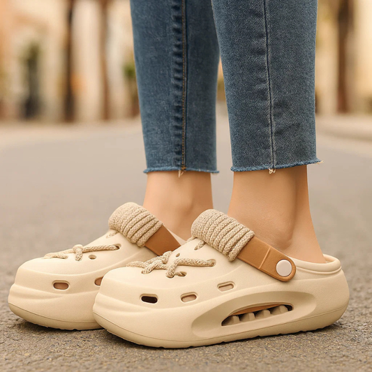 Women's Orbit Laced Clogs in Oatmeal, comfortable & stylish casual slip-on footwear.