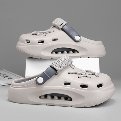 Storm Black Orbit Laced Clogs, stylish and casual women's footwear with a cushioned sole.