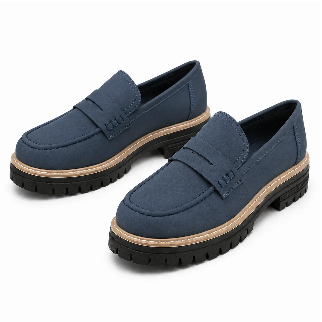 Women's orthopaedic wide toe box comfort loafers in black for everyday foot support.