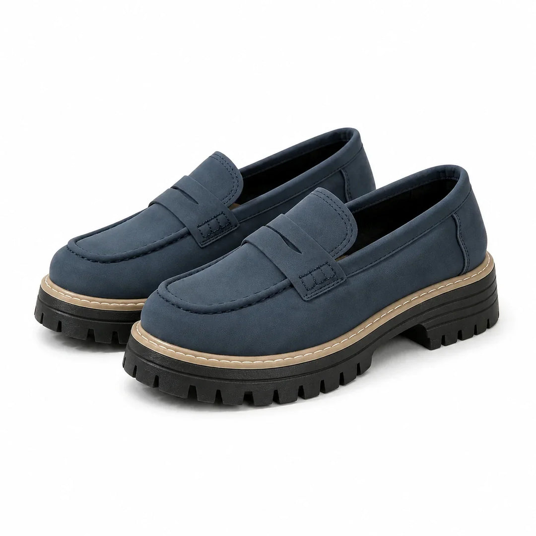 Comfortable slip-on ladies' loafers with orthopaedic cushioning & spacious wide toe box.