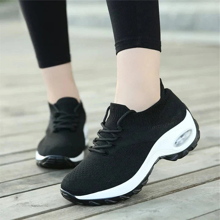 Women's orthopedic walking shoes, air-cushioned for comfort, stability, & foot pain relief.