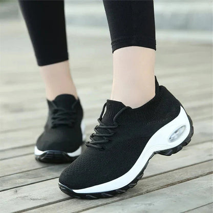 Women's orthopedic walking shoes, air-cushioned for comfort, stability, & foot pain relief.